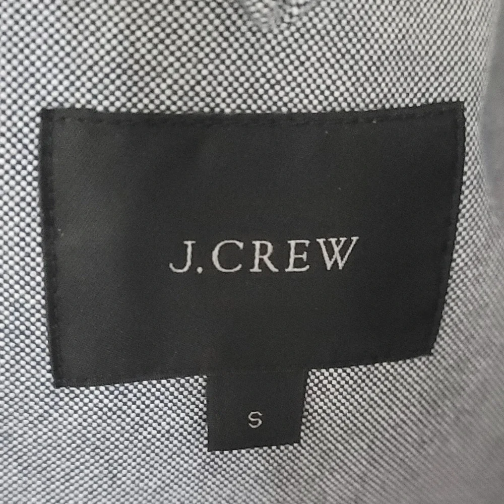 J. Crew Men's Blue Chambray 3 Button Roll Italian Cotton Sports Coat Size Small